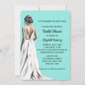 エレガントターコイズブライダルシャワー 招待状 (正面)