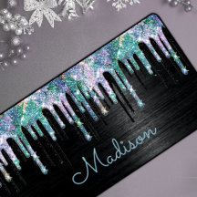 エレガントターコイズブラックユニコーンドリップスモノグラム