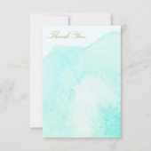 エレガントターコイズブルーウォーター色ありがとう サンキューカード (正面)