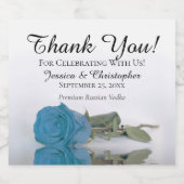 エレガントターコイズブルーバラシック結婚サンキューユー リキュールボトルラベル (シングルラベル)