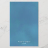 エレガントターコイズブルーバラ予算結婚のメニュー (裏面)