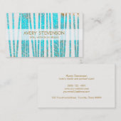 エレガントターコイズブルーバンブー自然ヘルススパ 名刺 (正面/裏面)