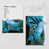 エレガントターコイズブルーピーコックジュエルホワイトパール 名刺 (正面/裏面)