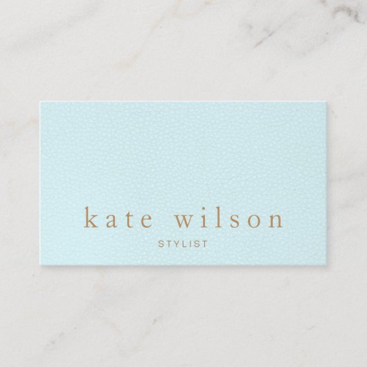 エレガントターコイズブルーレザープロフェッショナル 名刺 (正面)