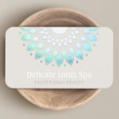 エレガントターコイズブルーロータスロゴ 名刺