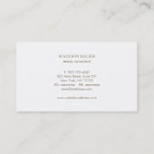 エレガントターコイズブルー金ゴールド美しいスタイリスト 名刺 (裏面)