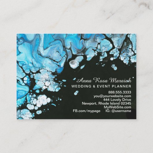 *~*エレガントターコイズブ結婚ラック美しい 名刺 (裏面)