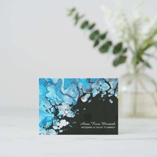 *~*エレガントターコイズブ結婚ラック美しい 名刺 (スタンド正面)