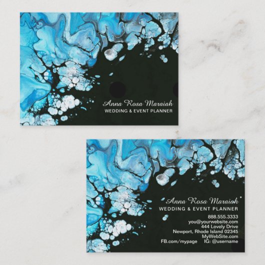 *~*エレガントターコイズブ結婚ラック美しい 名刺 (正面/裏面)