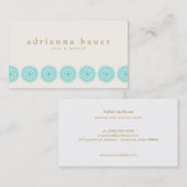 エレガントターコイズモチーフ美容師サロン&スパ 名刺 (正面/裏面)