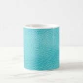 エレガントターコイズレザーのテクスチャ コーヒーマグカップ (中央)