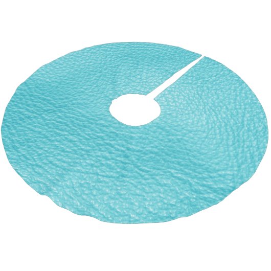 エレガントターコイズレザーのテクスチャ ブラッシュドポリエステルツリースカート (アングル)