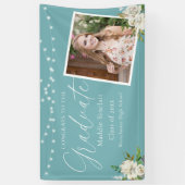 エレガントターコイズ写真フローラ卒業 横断幕 (縦)