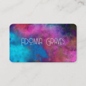 エレガントターコイズ及びマゼンタ色芸術的 名刺 (正面)