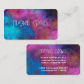 エレガントターコイズ及びマゼンタ色芸術的 名刺 (正面/裏面)