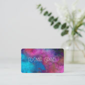 エレガントターコイズ及びマゼンタ色芸術的 名刺 (スタンド正面)