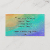 エレガントターコイズ及び紫色の水彩デザイン 名刺 (裏面)