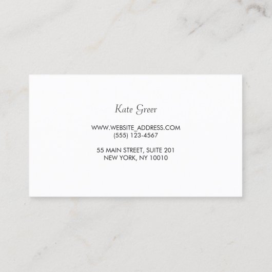 エレガントターコイズ及び銀ストライプのプロフェッショナル 名刺 (裏面)