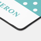 エレガントターコイズ水玉模様パーソナライズされた デスクマット (コーナー)