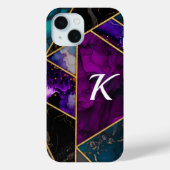 エレガントターコイズ紫グリッターガーリー Case-Mate iPhoneケース (裏面)