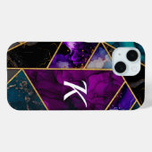 エレガントターコイズ紫グリッターガーリー Case-Mate iPhoneケース (裏面 (横))