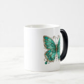 エレガントターコイズ蝶モーフィング モーフィングマグカップ (正面右)