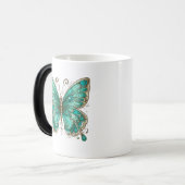 エレガントターコイズ蝶モーフィング モーフィングマグカップ (正面左)