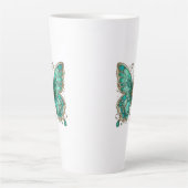 エレガントターコイズ蝶ラージ カフェラテマグ (正面)