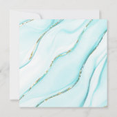 エレガントターコイズ金ゴールドアガテ結婚スクエア 招待状 (裏面)