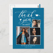 エレガントターコイズ4写真卒業ありがとう ポストカード (正面/裏面)