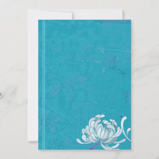 エレガントターコイズ40歳の誕生日パーティー 招待状 (裏面)