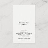 エレガントターコイズ&ホワイトストライプの縦シック 名刺 (裏面)