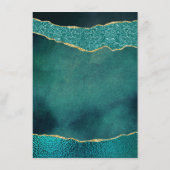 エレガントターコイズ&金ゴールドアガテ結婚ス アドバイスカード (裏面)