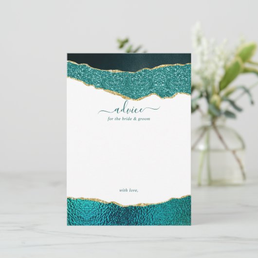 エレガントターコイズ&金ゴールドアガテ結婚ス アドバイスカード (スタンド正面)
