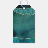 エレガントターコイズ&金ゴールドアガテ結婚ス ギフトタグ (裏面)