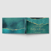 エレガントターコイズ&金ゴールドアガテ結婚ス ゲストブック (全面)