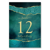 エレガントターコイズ&金ゴールドアガテ結婚ス テーブルナンバー (正面)