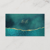 エレガントターコイズ&金ゴールドアガテ結婚ス プレイスカード (裏面)