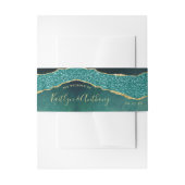 エレガントターコイズ&金ゴールドアガテ結婚ス 招待状ベリーバンド (正面例)