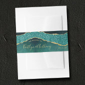 エレガントターコイズ&金ゴールドアガテ結婚ス 招待状ベリーバンド
