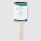 エレガントターコイズ&金ゴールドアゲート結婚式 プログラム ハンドファン (正面)