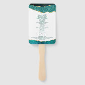 エレガントターコイズ&金ゴールドアゲート結婚式 プログラム ハンドファン (裏面)