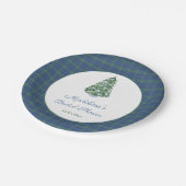 エレガントタータンチェッククリスマスブライダルシャワー ペーパープレート (アングル)