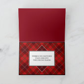エレガントタータンチェックモダンハッピーホリデーズファミリーフォト シーズンカード (内部)