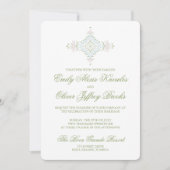 エレガントダイアモンド結婚の水色 招待状 (正面)