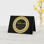 エレガントダイヤパーソナライズされたン記念日 カード (黄色い花)
