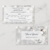 エレガントダイヤフェイクモンドグリッタースパークルアポイントメント 予約カード (正面/裏面)