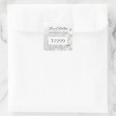 エレガントダイヤフェイクモンドグリッタースパークル価格ラベル スクエアシール (バッグ)