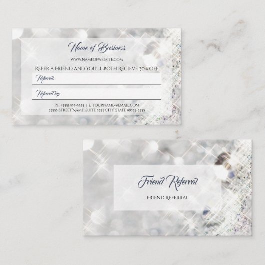 エレガントダイヤフェイクモンドグリッタースパークル紹介カード 紹介カード (正面/裏面)