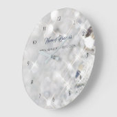 エレガントダイヤフェイクモンド白グリッタースパークル ラージ壁時計 (傾斜)